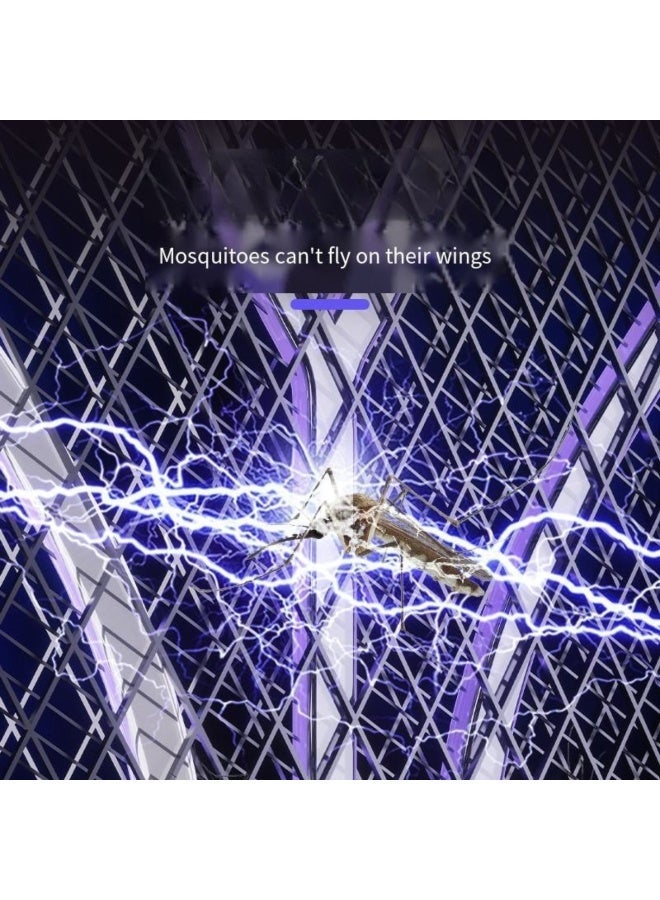 ARABIQO 4000V Fly Swatter Bug Zapper Racket with UV Purple Mosquito Light, Dual Mode Electric Mosquito Killer, Rechargeable Base for Indoor & Outdoor Home, Office, Patio, Camping (1 Pack) - Image 3